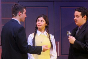 Nick Sideropoulos (Lucas), Alessandra Vento (Wednesday) and Riley Morrison (Gomez)