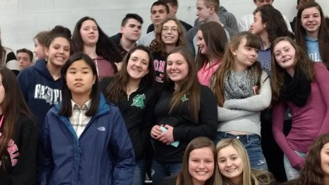 The Class of 2020 is the last class to have attended the old Abington High School. This photo, taken in the old gym, shows some members of the current senior class as freshmen during International Week, March of 2017.