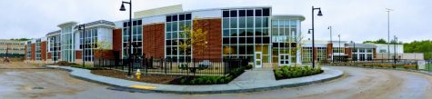 The high school side of the new Abington school building.