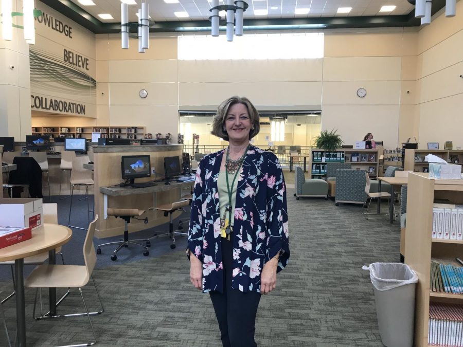 Ms. Crowley in the Library Media Center