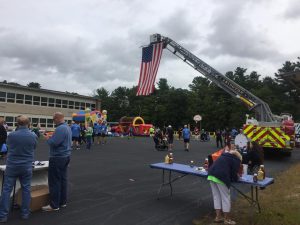 The Coombs Memorial Race was held on Sunday, September 15, 2019 and again featured a large American Flag like this one displayed last year on September 12, 2018. 