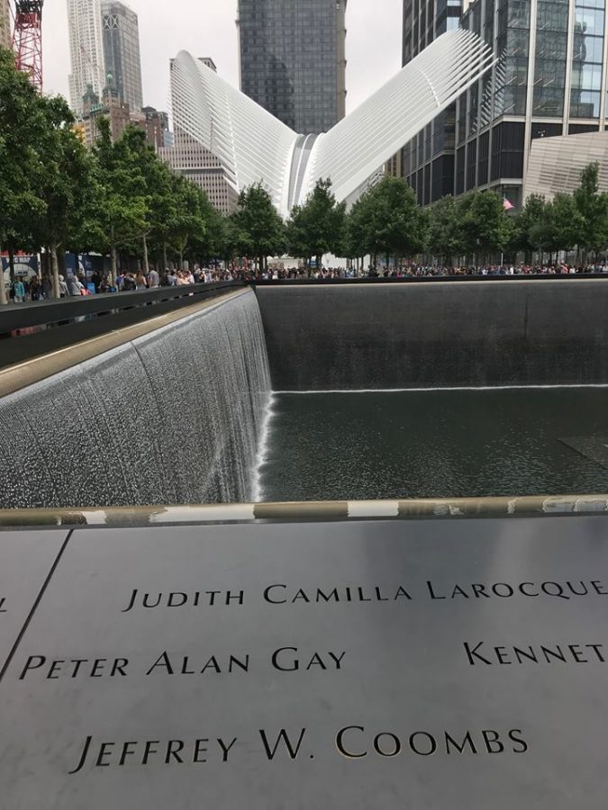 The 9/11 Memorial in, New York draws people from around the world who come to reflect and pay their respects. This June 2018 photograph was taken 17 years after the terrorist attacks. 