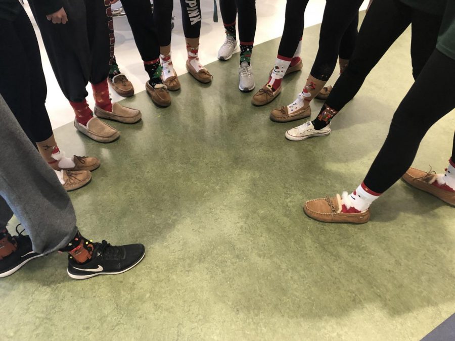 To kick off the first day of their winter season, AHS Girls Varsity Basketball Team all wore ugly socks to school on Dec. 11.