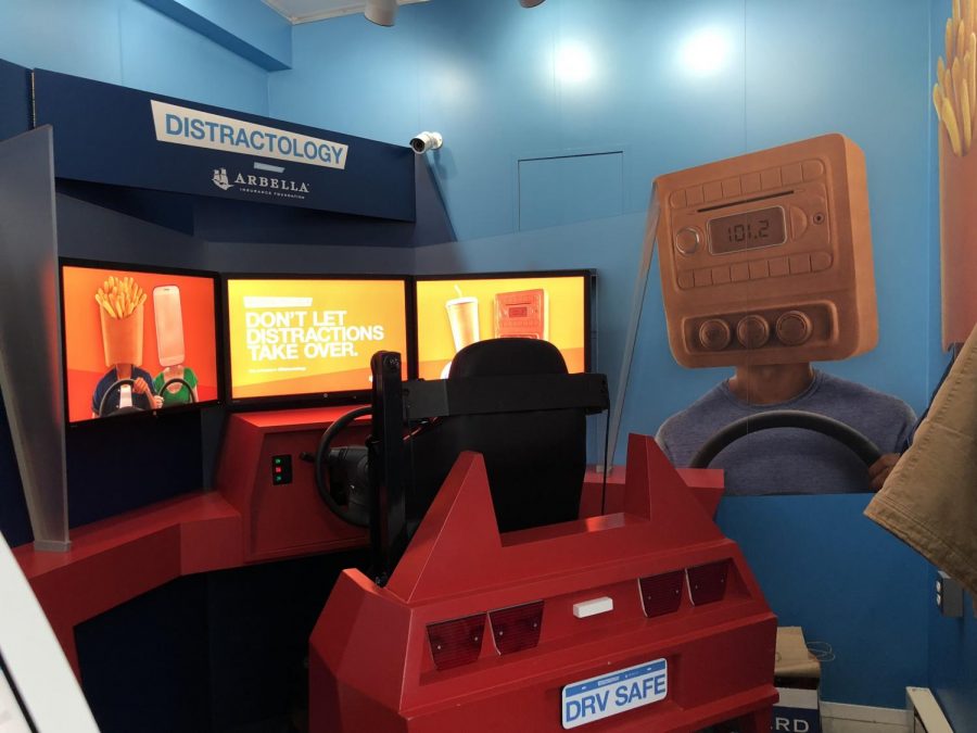 The Distractology Driving Simulator Trailor was parked outside the middle school at AHS beginning on Tuesday, March 6. About 20 students per day went through the program.