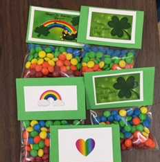 The GSA at Abington High is selling rainbow candies for St. Patricks Day during all lunches for $1.  The candies will be delivered to homerooms on Monday, March 18, 2019.