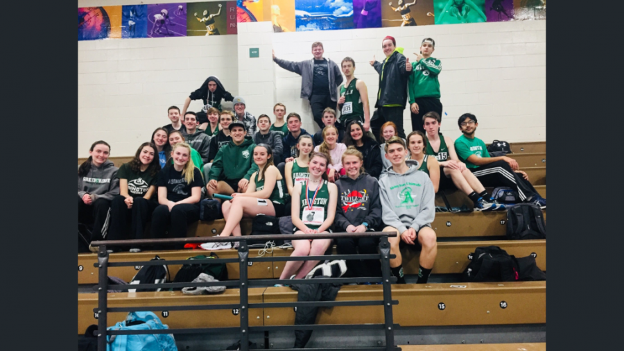 The Winter Track Team after the January 31, 2019 South Shore League Championship held at the Reggie Lewis Center in Roxbury.