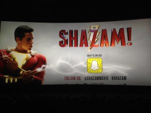 The early screening of Shazam! was held at the Regal Fenway 13 Theater in Boston on Monday, April 1, 2019.