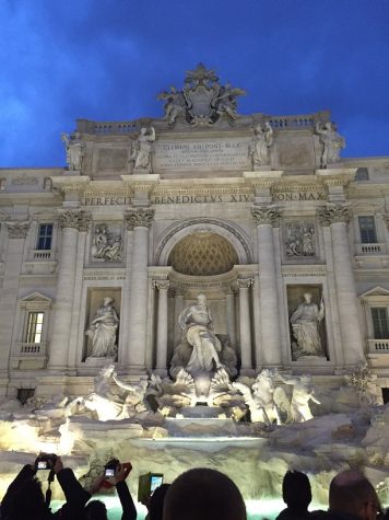 A famous fountain in Rome, the Trevi Fountain, was one of the many sights former Abington High students saw when they traveled to Italy in 2017