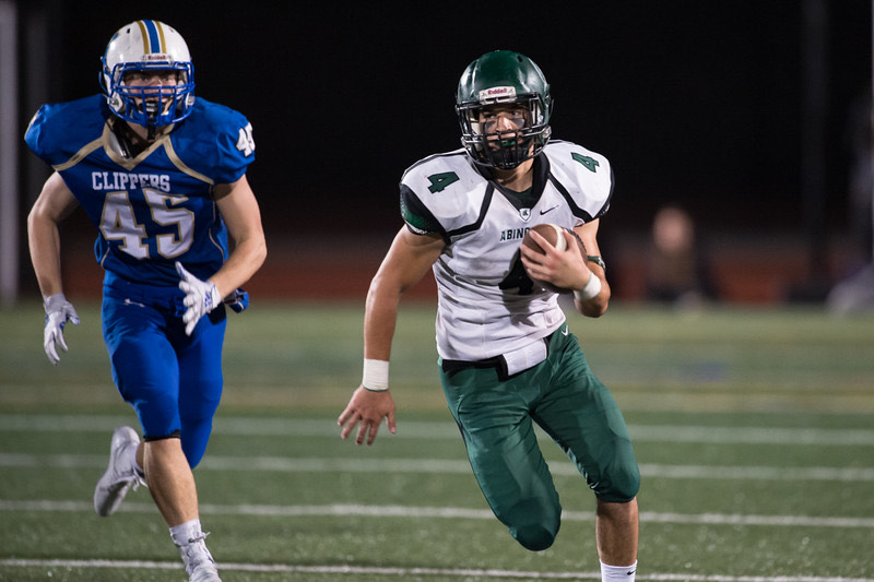 On September 27, 2019  senior captain Number four Will Klein of the Green Wave running the football at Norwell High School Multi-purpose turf field.