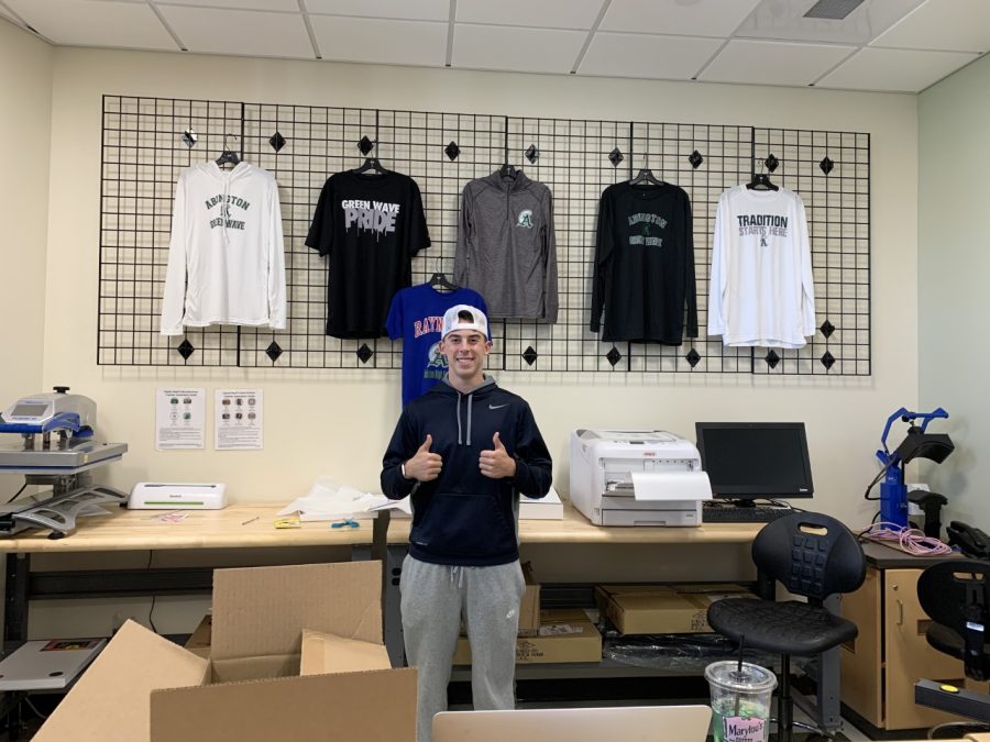 Abington High School senior Colby Augusta is a member of Ms. Howells marketing class who will be opening a story Wave Wear on Monday, November 18, 2019.