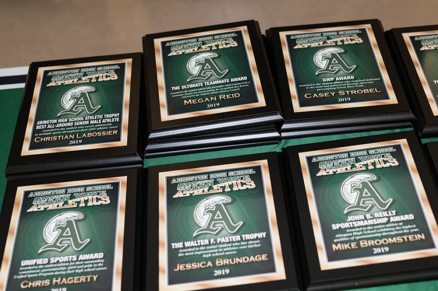 Senior Athletic Awards from the Senior Athletic Recognition night in 2019.