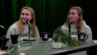Gracie and Isabella OConnell (Class of 2021) during their interview with Matt and Aaron about the We Do Care Project