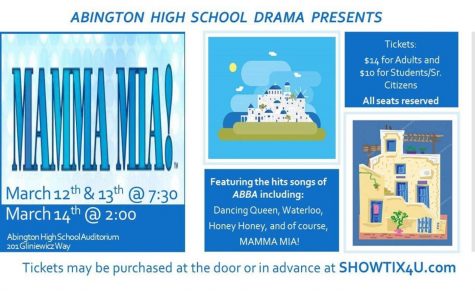 Abington High Schools performance of Mamma Mia will be March 12-14, 2020 in the auditorium.