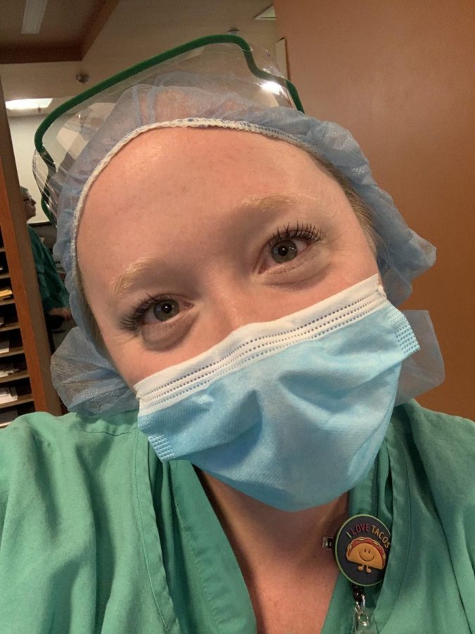 Charlotte North Caroline Labor and Delivery nurse Jenna Clifford, older sister to AHS junior Jack Clifford, gives an interview on how life has changed during the COVID-19 pandemic and asks everyone to social distance in order to keep others safe.