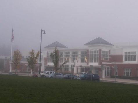 The Abington Middle/High School shrouded with morning mist on Thursday, October 15, 2020.