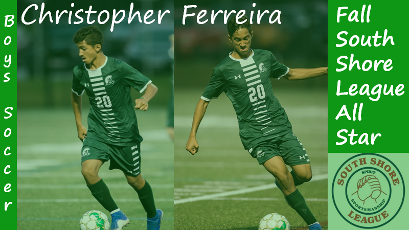 Sophomore+Christopher+Ferreira+was+named+as+a+South+Shore+League+All+Star+for+the+2020+Boys+Soccer+Team.