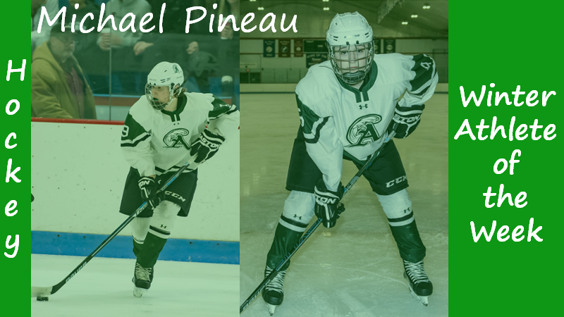 Junior Hockey player Michael Pineau is highlighted as a Winter Sports Athlete of the Week.