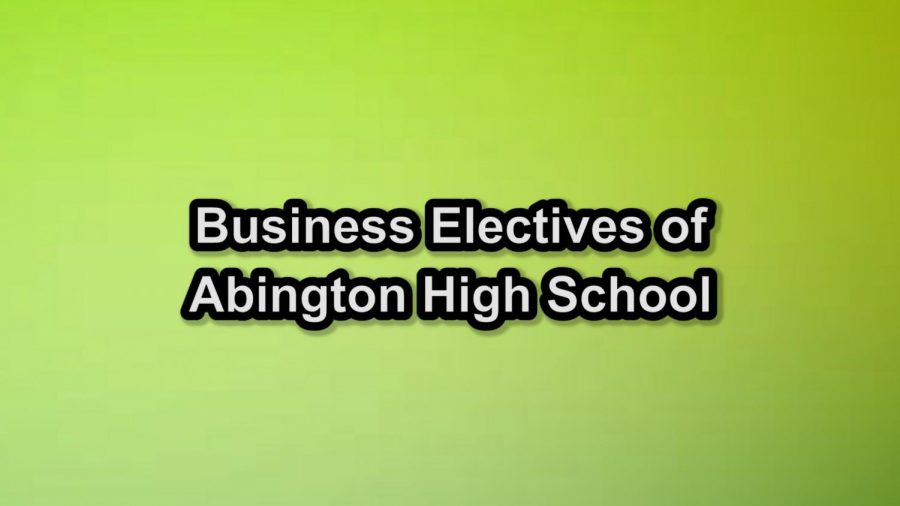 Cara+Howell+and+Derek+Tirrell+talk+about+the+business+classes+offered+at+Abington+High+School