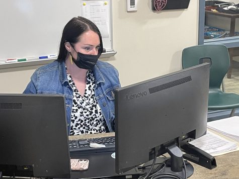 Ms. Danielle Gaylor, Abington High School Assistant Administrator of Guidance, in her office during the spring of 2021.