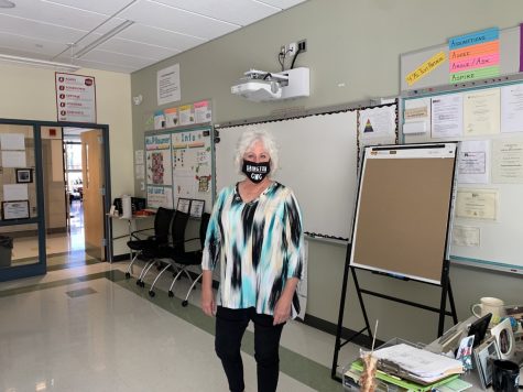 Abington High School teacher Ms. Patricia Pflaumer in her room on On May 24, 2021. Pflaumer has taught courses in English, Poetry, and Journalism at the high school. She is retiring after 20 years.