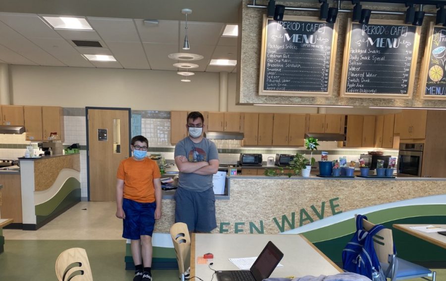 During the COVID-19 pandemic, it was not business as usual for schools, including Abington High School, where the Green Wave Cafe was closed to students and faculty from September 2020 until May of 2021 when it opened up for period one customers. Patrick Jenner and Dylan Spring are students who work at the Cafe.