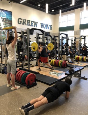 Abington High School students completing a workout during their CrossFit class on February 13,2020
