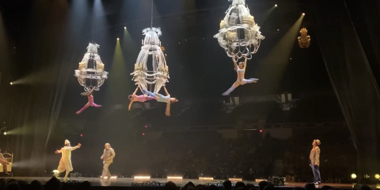 Performers in Cirque du Soleils Corteo at the DCU Center in Worcester, MA.